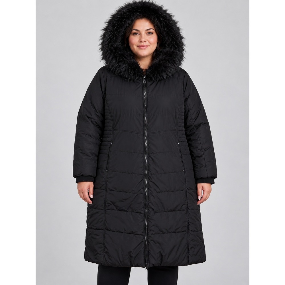 Torrid Puffer Coat Women Sz 3 Blac Faux Fur Trim Hooded Parka Winter Jacket